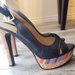 Nine West 7.5 cork platforms "Christine" NWT